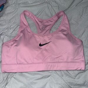 Nike Light Pink Racerback Dri-FIT Sports Bra with Black Swoosh